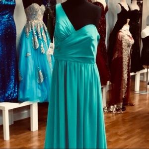 Alfred Angelo Jade Green (Teal) Bridesmaid Dress